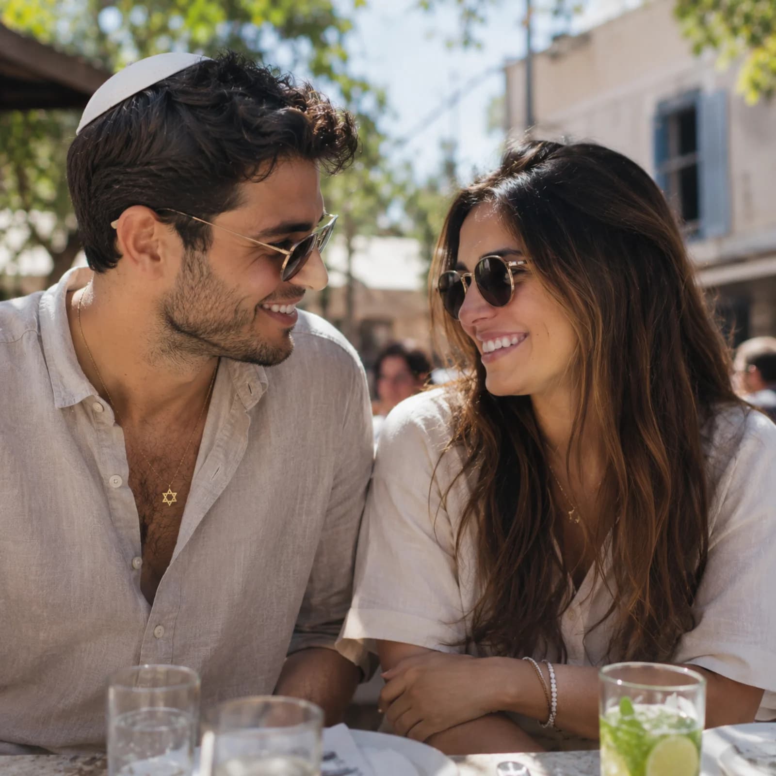 Couple at a café