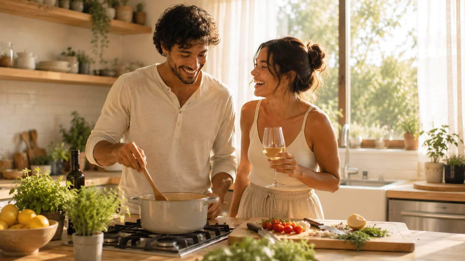 Couple in the kitchen